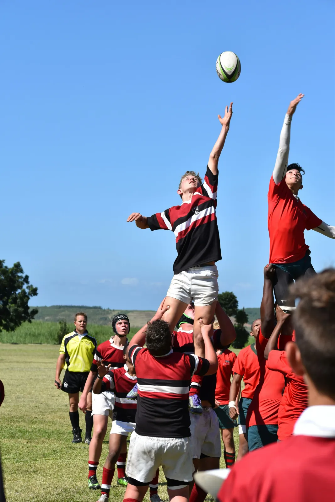 Junior rugby team celebrating