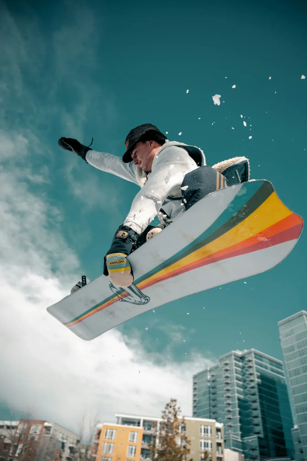 Snowboarder mid-air