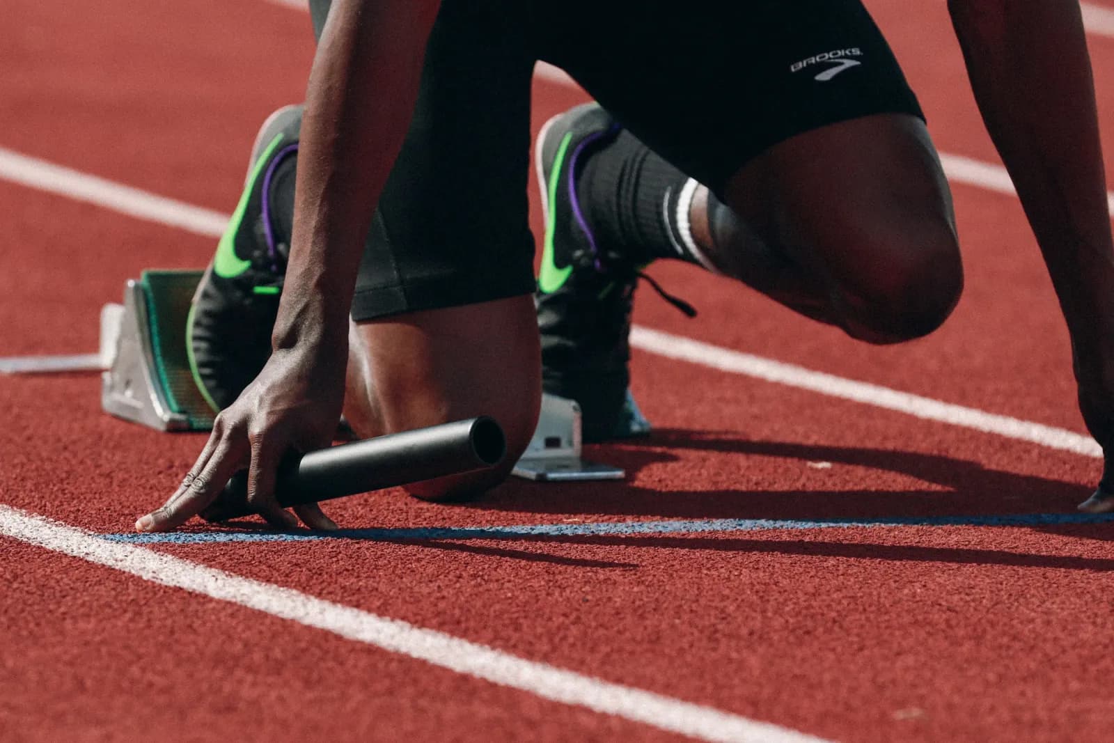 Athlete competing on the running track